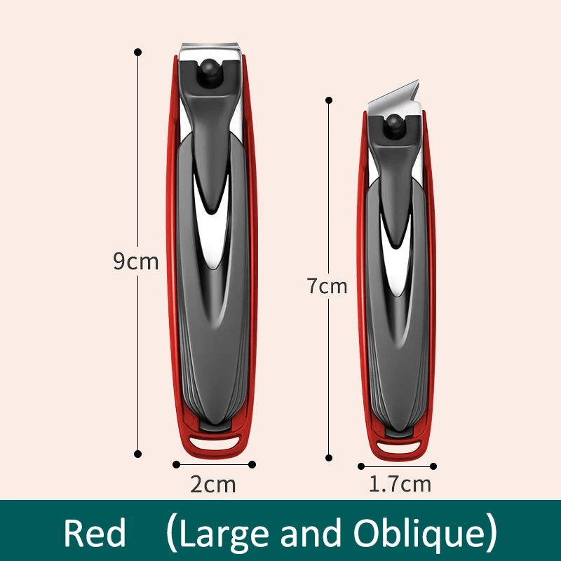 Colorful Nail Clippers Anti-Splash Nail Cutter Detachable Design Fingernail Clippers Stainless Steel Manicure Nail Tool - Red