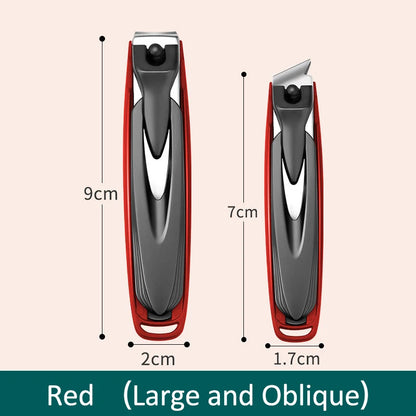 Colorful Nail Clippers Anti-Splash Nail Cutter Detachable Design Fingernail Clippers Stainless Steel Manicure Nail Tool - Red