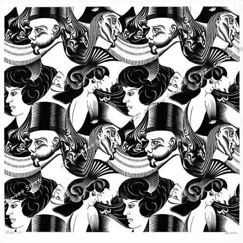 Modern Abstract Art Escher Surreal Geometric Artwork Posters Prints Canvas Painting Wall Art Pictures for Living Room Home De
