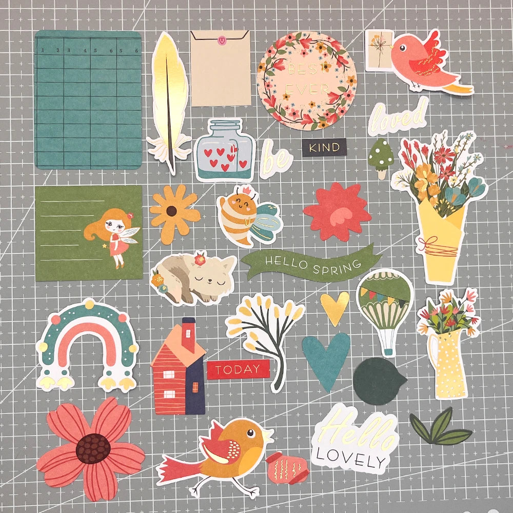 Creative Path 226pcs Nature Sense Scrapbooking Die Cuts Ephemera Green Blue Leaves Paper Diecuts For Journaling DIY Card Maki