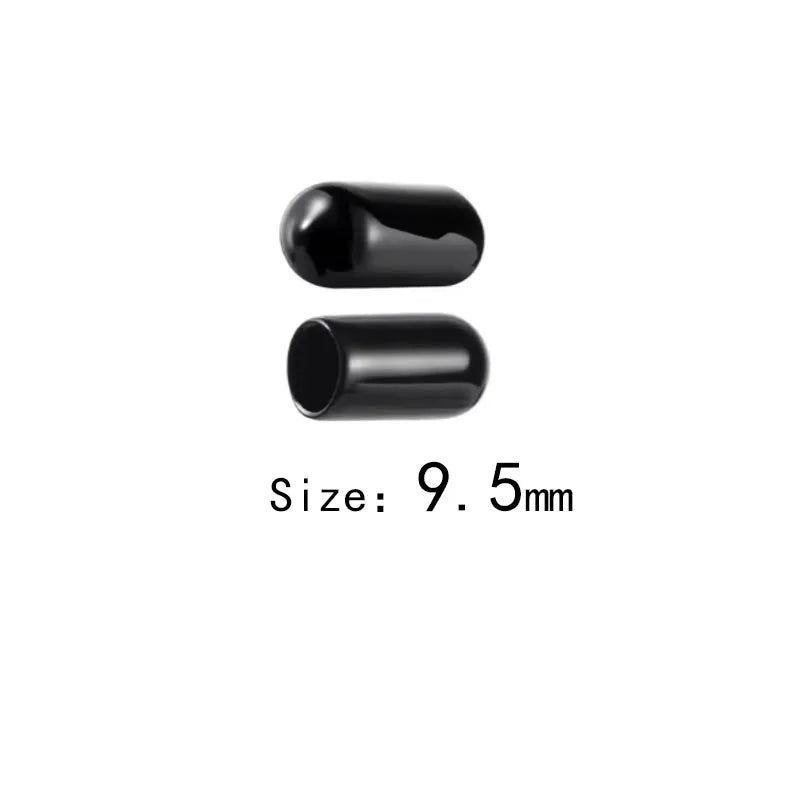 10-50pcs PVC Rubber End Caps, 3-25mm Threaded Pipe Caps, Steel Plastic Pipe Protector Tips, Assorted Size Kit - 9.5mm / 50pcs