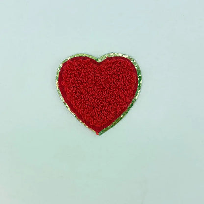 Red Letters Sticker Patch Alphabet Towel Embroidered Chenille Patches for Clothing Bags Jacket Stick on Accessories Applique 