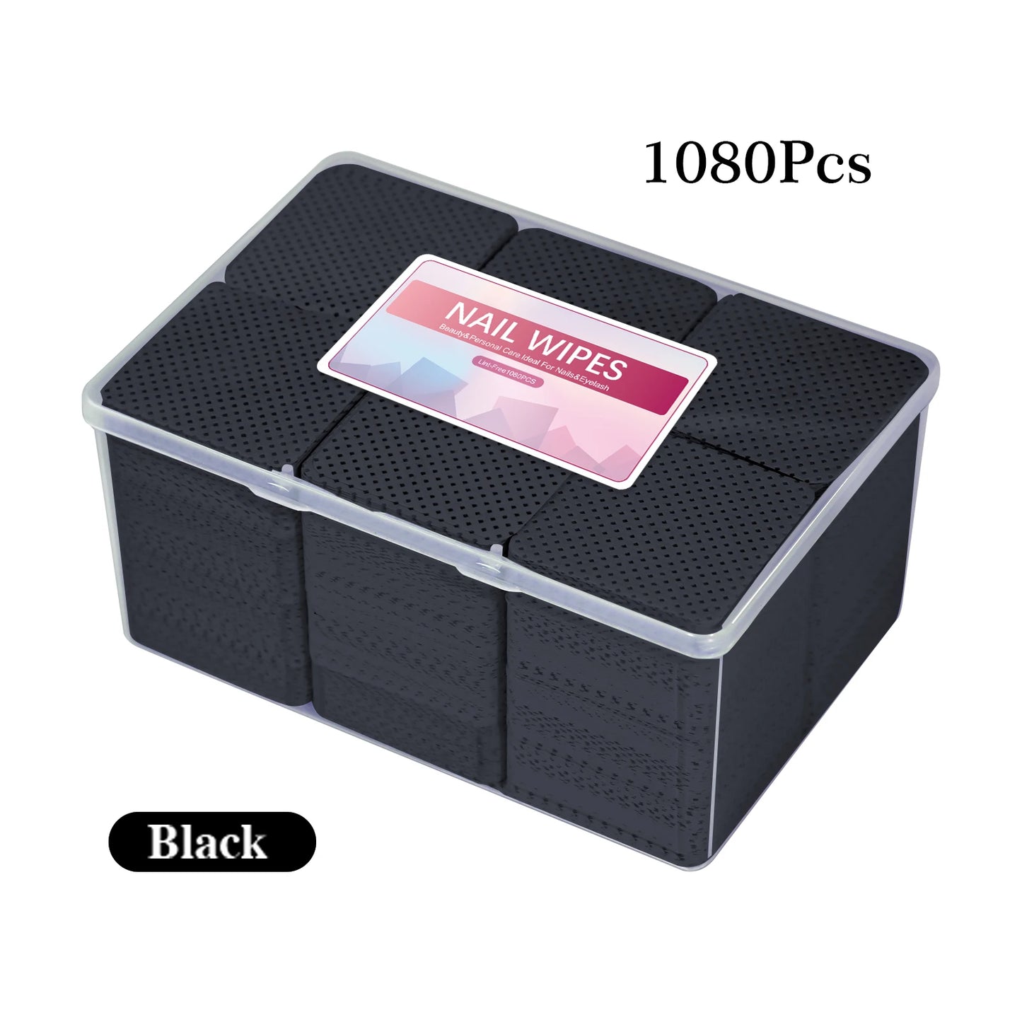 1080pcs Boxed Nail Art Lint-Free Eyelash Glue Wipes Paper Gel Polish Remover Clean Glue Cotton Pads Beauty Cleaning Tools - B