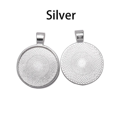 10Pcs 20/25/30mm Necklace Pendant Setting Cabochon Cameo Base Tray Bezel Blank For Pendants Cabochons Jewelry Making Accessor