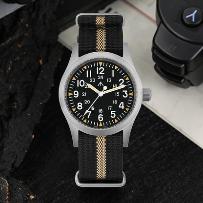 Militado ML05 Vintage Watch VH31 Sweep Second Movement Domed Sapphire Crystal With High Clear AR Coating Luminous 38mm Watche