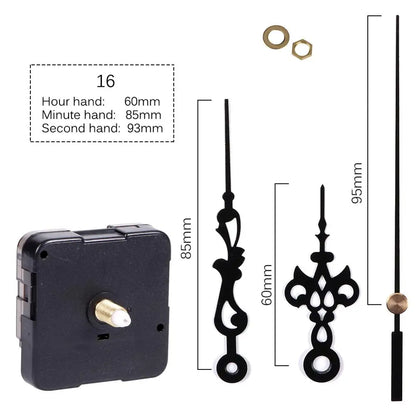 Clock Mechanism Silent Quartz Movement Machine Wall Hands Pointer Set Clockwork Table Long Shaft DIY Watches Repair Parts