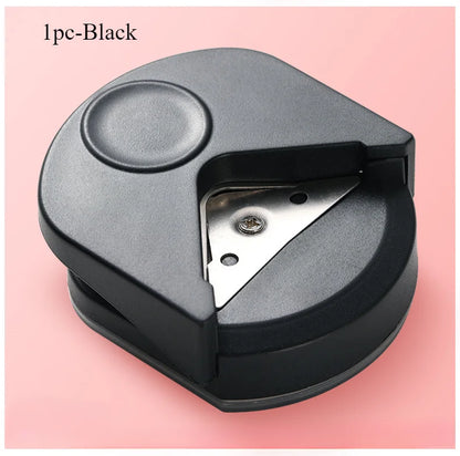 circle cutter button maker Corner round machine corner punching portable paper cutter card photo cutting - 1pc-Black