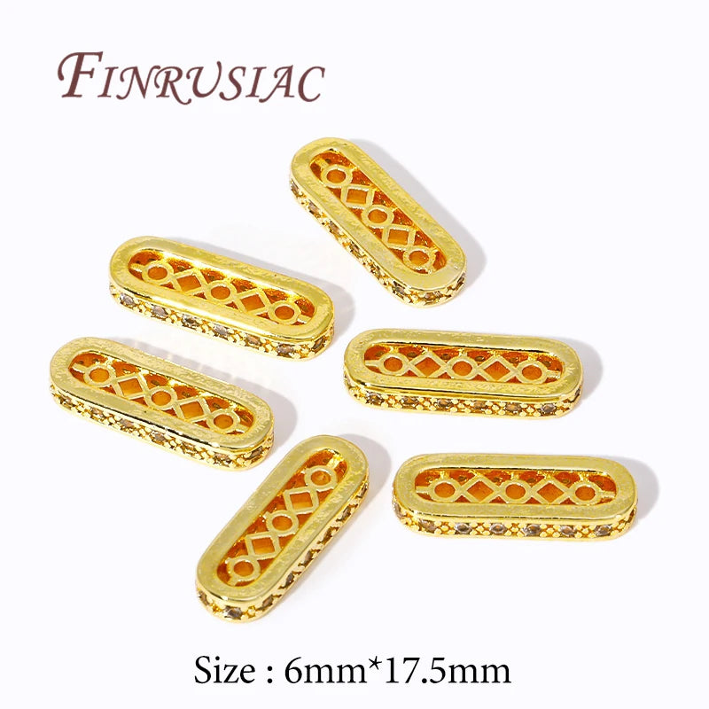 18K Gold Plated Spacer Bar Separators,For Bracelets Accessories DIY Jewelry Making Supplies,Bead Separators,Necklace Findings