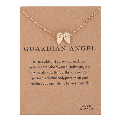 New Trendy Fashion Silver Gold Color Alloy Heavenly Angel Wings Pendant Necklaces for Women Girl Fashion Jewelry