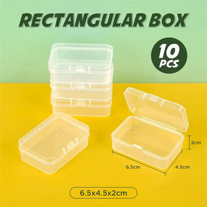10pcs Plastic Box Rectangular Box Translucent Box Packing Box Storage Box Dustproof Solid Strong Jewelry Storage Case Contain