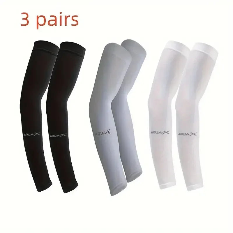 3 Pairs Breathable Sun Protection Sleeves UV Protective Arm Covers Uses for Sports Driving Outdoor Adventures Shield - 3pairs