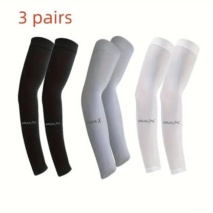 3 Pairs Breathable Sun Protection Sleeves UV Protective Arm Covers Uses for Sports Driving Outdoor Adventures Shield - 3pairs