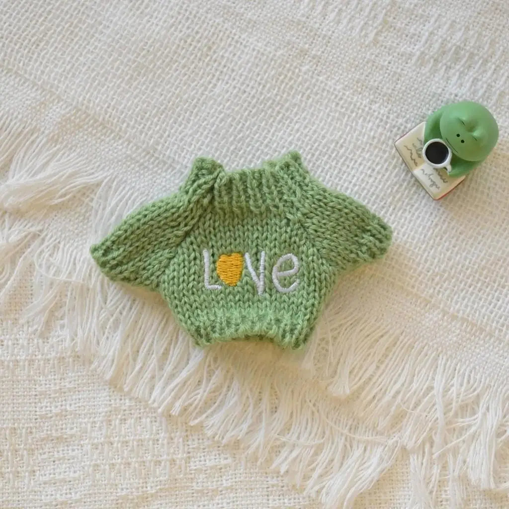 17cm Cute Mini Plush Doll'S Clothes Outfit Accessories For Korea Kpop Exo Labubu Idol Dolls Christmas Knitted Sweater Kid Gif