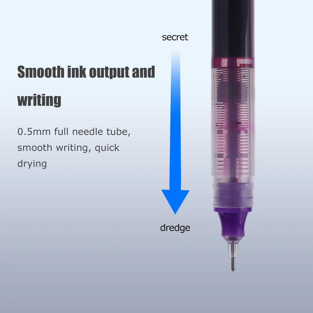 1-20Pcs Needle Type Gel Ink Pens Black/Blue/Red 0.5mm Liquid Ballpoint Pen Students Stationery School Office Writing Tool