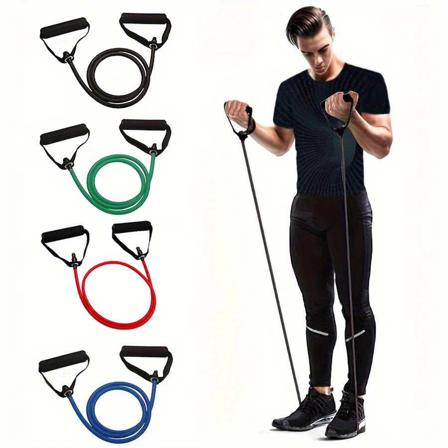 1pc 4-Level Resistance Bands with Handles for Home Workouts and Strength Training - Perfect for Yoga, Pilates,and fitness equ