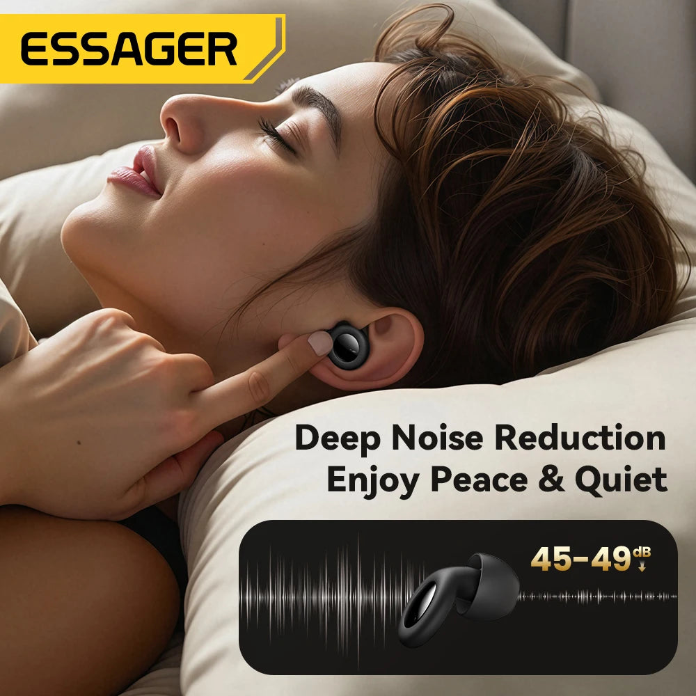 ESSAGER Noise Cancelling Ear Plugs for Sleeping Soft Silicone Sleep Earplugs
