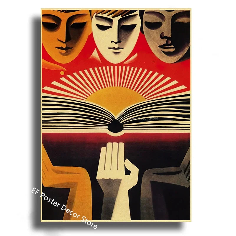 Vintage Stalin USSR CCCP Poster Poster Aesthetic Prints and Posters Wall Art Retro Painting Home Room Cafe Club Dorm Wall Dec