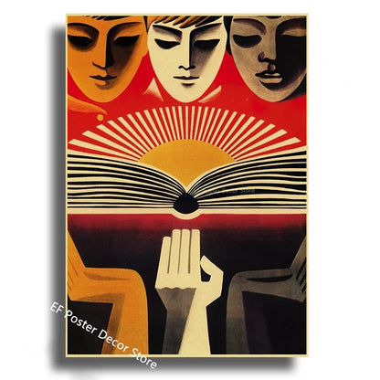 Vintage Stalin USSR CCCP Poster Poster Aesthetic Prints and Posters Wall Art Retro Painting Home Room Cafe Club Dorm Wall Dec