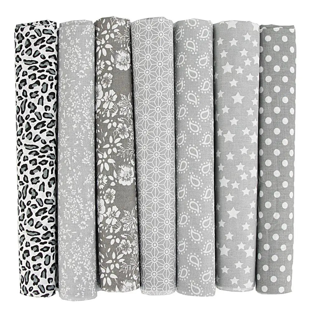 7PCS 25 x 25cm/50 x 50cm Squares Cotton Craft Fabric Cloths for DIY Bundle Patchwork Quilting Sewing Scrapbooking Artcraft