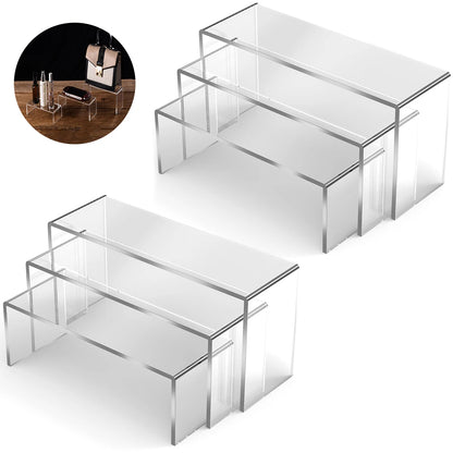 3/6/9Pcs Acrylic Display Stand Blind Box Storage Shelf U Shape Lightweight Cupcake Holder Dessert Display Jewelry Display Ris