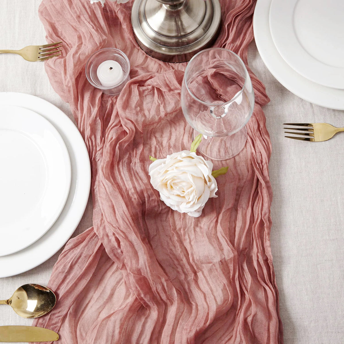 Semi-Sheer Gauze Table Runner Sage Cheesecloth Table Setting Dining Vintage Wedding Party Christmas Banquets Arches Cake Deco