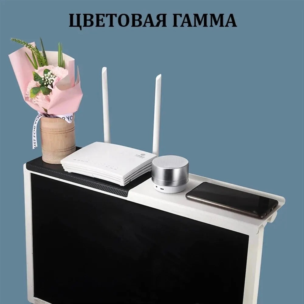 1PC Computer and TV Screen Storage Rack Wireless Router Set-top Box Rack No Perforated Storage Bracket Divine Tool