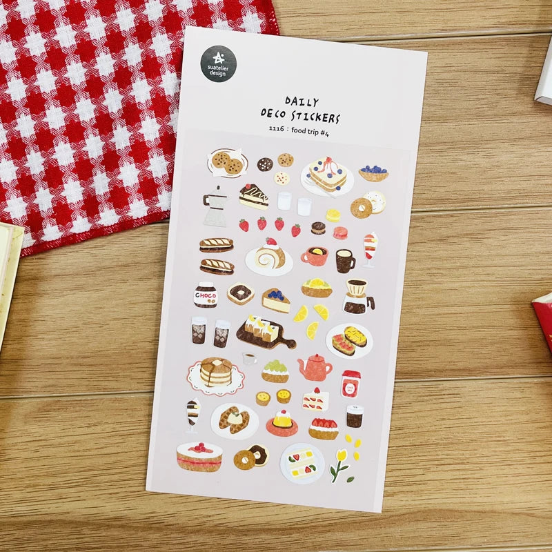 Korean Import Suatelier Baking Bread Cake Desserts Food Stickers Scrapbooking Diy Journal Stationery Sticker Deco School Supp