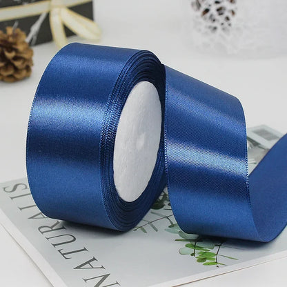 25yards/Roll 40mm Satin Ribbons Crafts Bow DIY Gift Wrap Wine Red Orange Yellow Green Blue Purple Black Gray Gold White Ribbo