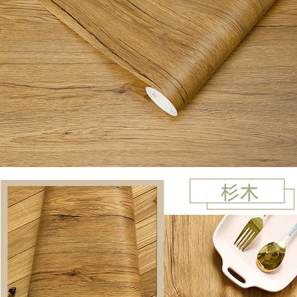 Wood Grain DIY Sticker PVC Self Adhesive Waterproof Wallpapers Renovation Furnitures Wall Stickers Home Decor Sticky Paper De
