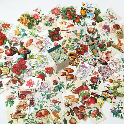 JIANQI 400 pcs Craft Vintage Scrapbooking Paper Kawaii Art Junk Journal Deco Sticker Natural Collection DIY Material Paper - 