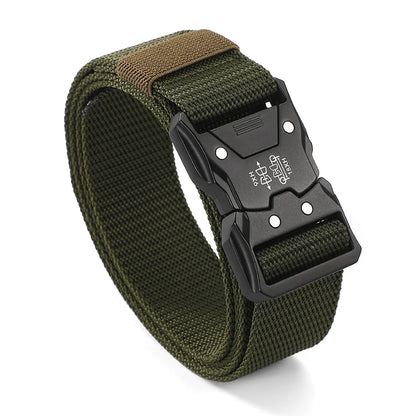 Men's Belt Outdoor Hunting Tactics Belt Multi functional Buckle Nylon Belt Marine Corps Canvas Belt - Grey-SL128