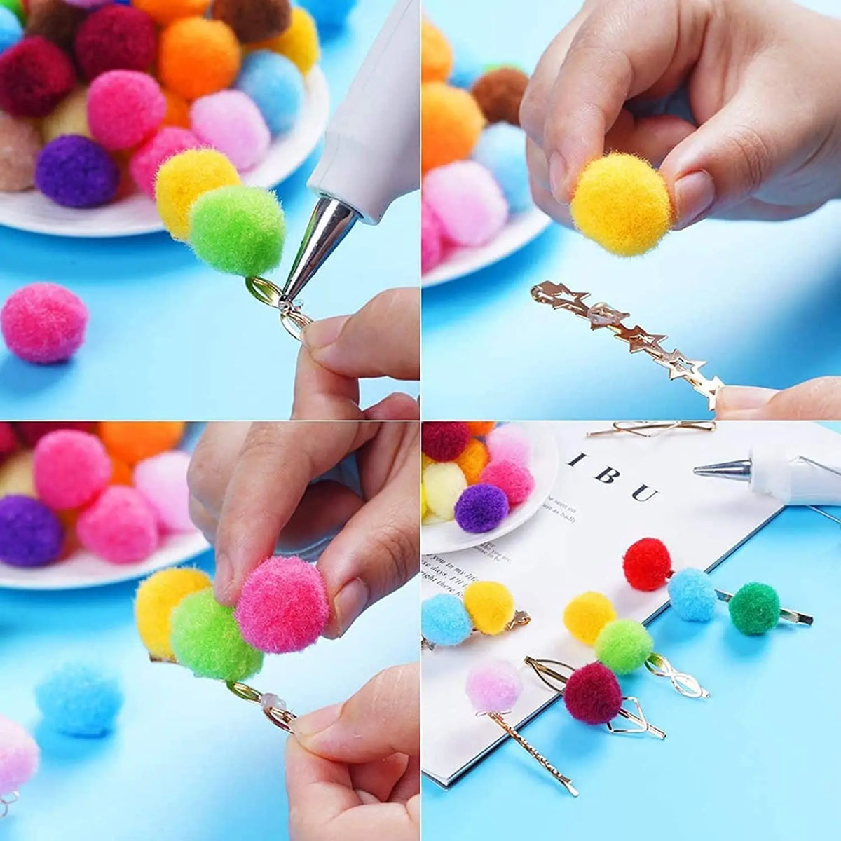 30-300Pcs Pom Poms Fluffy Soft Pompom Ball 8/10/15/20/25/30mm Handmade Sewing Craft DIY Kids Toy Christmas Weddinrg Decoratio