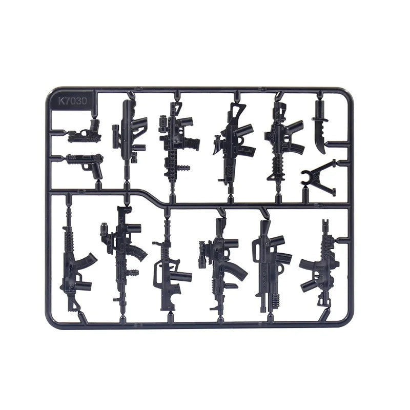 Military MG-34 Machine Gun Army WW2 Mini Action Figure Accessories Pack MOC Parts Building Block Bricks Toy - PURPLE
