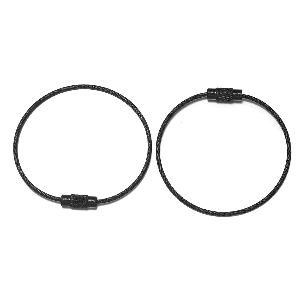 10pcs/lot 50mm Iron Key Ring Colorful Keychain Rings Screw Lock for Jewelry Making Keychain DIY Findings - Black