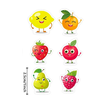 100-500pcs Stationery Stickers Birthday Party Back ground Fruits Balloon Happy Banner Refrigerator Vegetable Stickers