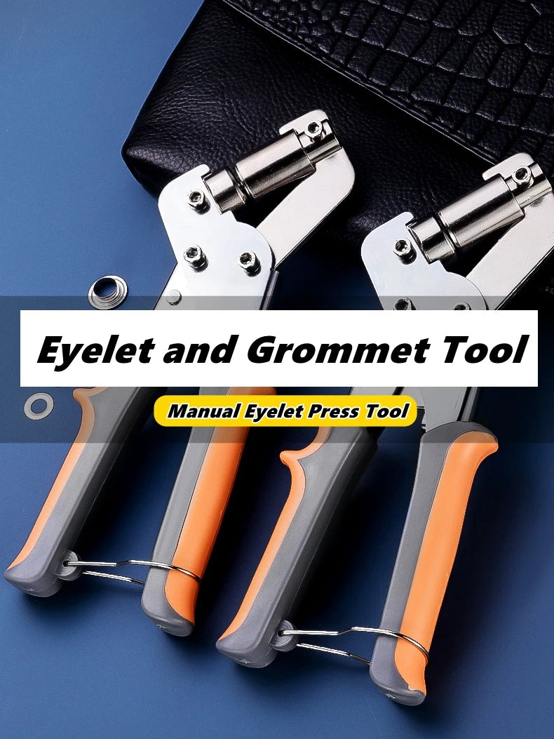 6mm / 10mm Eyelet Pliers Kit Tools Portable Hand Press Metal Grommet Hole Punch Plier for Leather Canvas Clothing DIY Tarp Ri