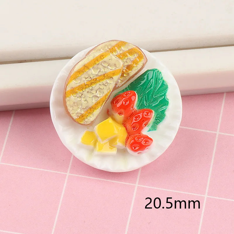 Dollhouse Mini Decor Set DIY Puzzle Tray Foodware Tableware Breakfast Afternoon Tea Scene Model Design Toy Holiday Gift