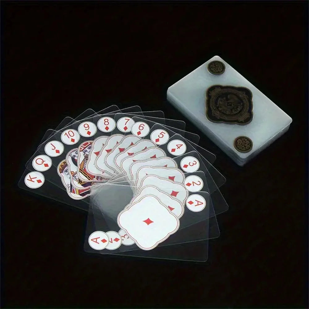 Waterproof Transparent Plastic Playing Cards 2Sets Creative Durable PVC Poker for Deck Board Game and Classic Card Games Acce