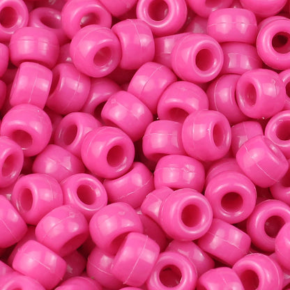 100/200/400pcs 6x9mm Solid Color Large Hole Pony Beads DIY Jewelry Making For Friendship Bracelets & Hair Braids Craft Suppli