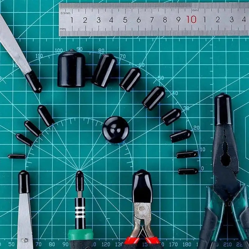10-50pcs PVC Rubber End Caps, 3-25mm Threaded Pipe Caps, Steel Plastic Pipe Protector Tips, Assorted Size Kit