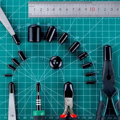 10-50pcs PVC Rubber End Caps, 3-25mm Threaded Pipe Caps, Steel Plastic Pipe Protector Tips, Assorted Size Kit