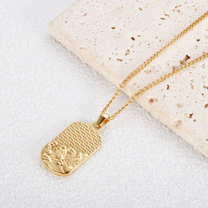 Square Pendants Delicate Stainless Steel Chain Pendant Necklace For Women Necklace
