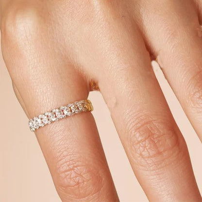 Dainty Minimalist Stacking Ring For Women Trend Cubic Zircon Gold Color Crystal Finger Accessories for Female Jewelry Gift R7