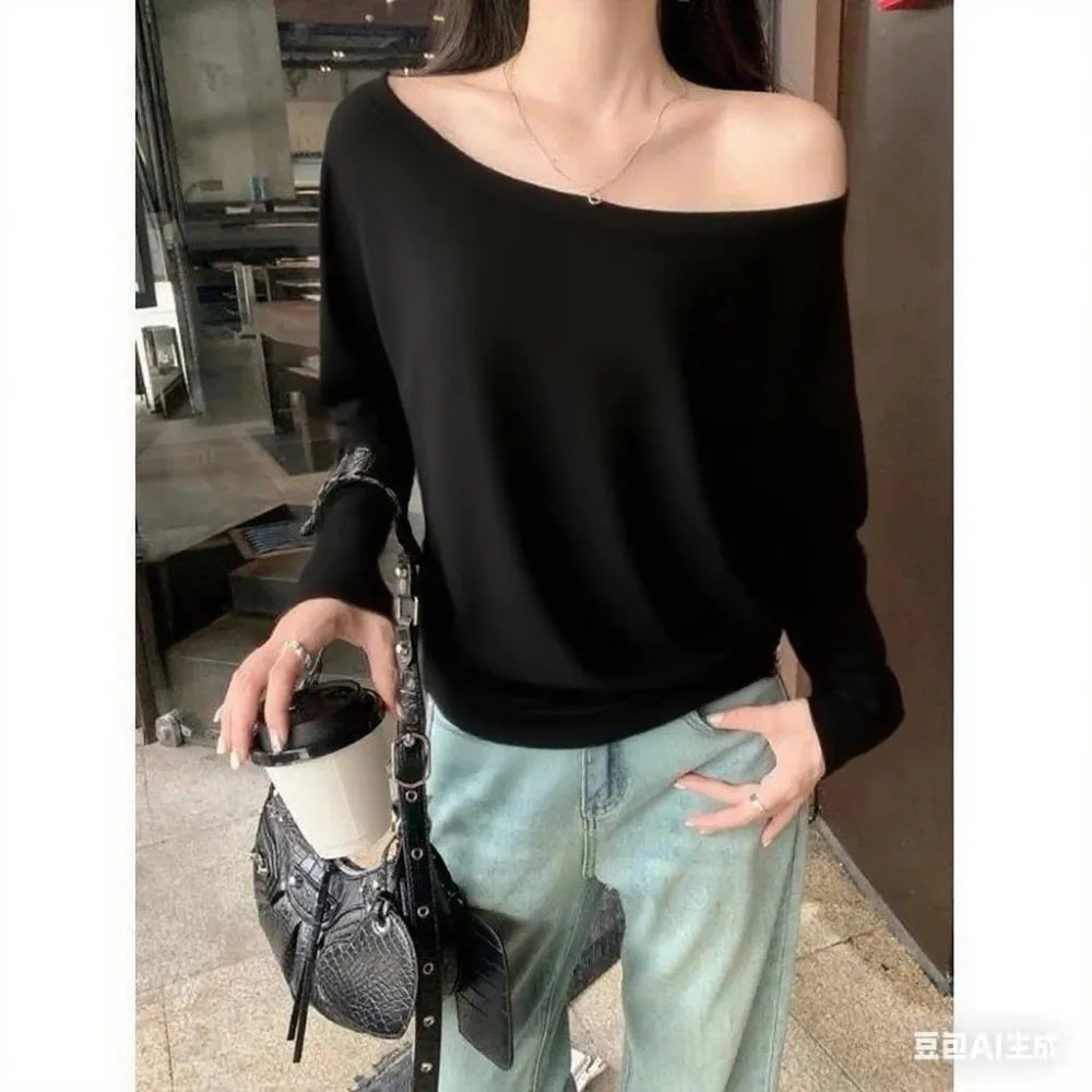 Gothic Harajuku Vintage Punk Emo Girls Long Sleeve Tee Sexy Slim Chic Printing Crop Tops Grunge Y2K Aesthetic Women's Streetw