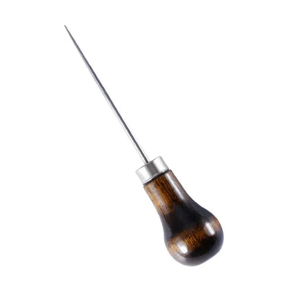 1pcs Durable Awl Tools With Wooden Handle Diy Leather Crafts Punch Tools Leather Hole Punches Stitching Tools Handmade Suppli