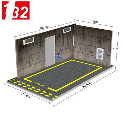 Diorama 1 32 Model Parking Space Diecast Car Miniature Cars Alloy Model PVC Board Scene Garage Background Wall DIY Ornament -
