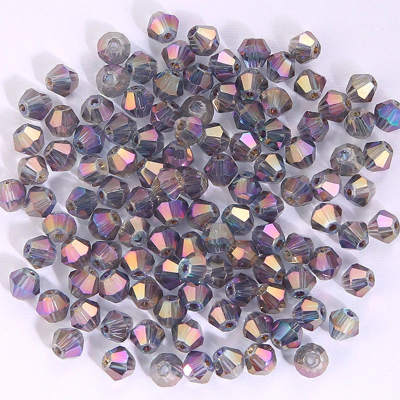 100Pcs 4MM Glass Bicone Shaped Beads Faceted Crystal Beads for Jewelry Making Bracelet Necklace Earrings DIY Beading - 20