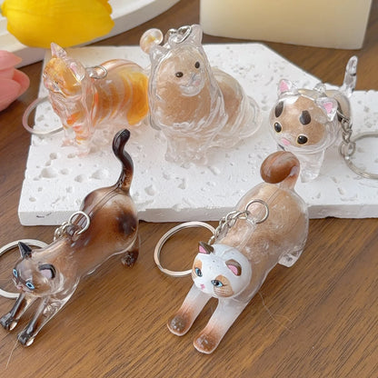 New Cat Hair Storage Keychain Bag Pendant Transparent Pet Fur Keepsake Capsule Souvenir Collection Gift Decoration Accessorie