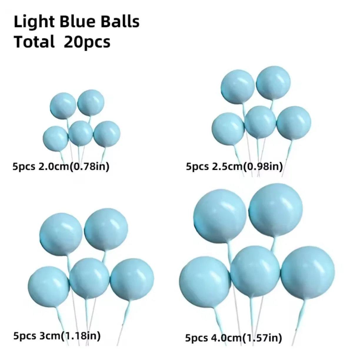 20 Pcs Ball Cake Topper Decorations Mini Balloons Cake Topper Sticks Gold Balls Cake Picks Cake Topper Balls Cake Decorations
