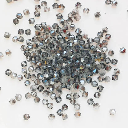 100PCS 4MM Shiny Faceted Austria Crystal Beads Bicone Beads Loose Spacer Beads for Jewelry Making DIY Bracelet Necklace Penda
